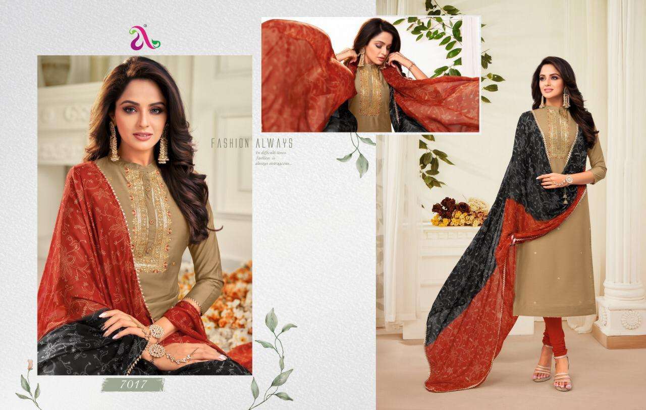 DAIRY MILK VOL-31 BY ANGROOP PLUS 7002 TO 7017 SERIES BEAUTIFUL STYLISH FANCY COLORFUL CASUAL WEAR & ETHNIC WEAR CHANDERI COTTON DRESSES AT WHOLESALE PRICE